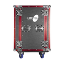 HARD CASE, RACK DE GIRA PROFESIONAL, LITE TEK, CON RUEDAS, 16U, COLOR NEGRO CON PERFIL ROJA.