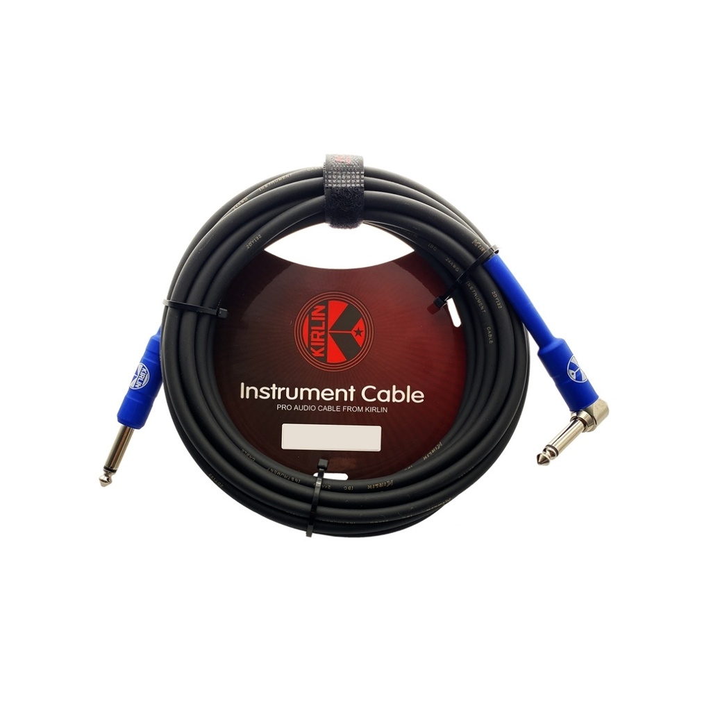 CABLE PARA INSTRUMENTO KIRLIN, TS 1/4 RECTO - TS 1/4 L, RECUBRIMIENTO DE PVC NEGRO/AZUL, 3 METROS