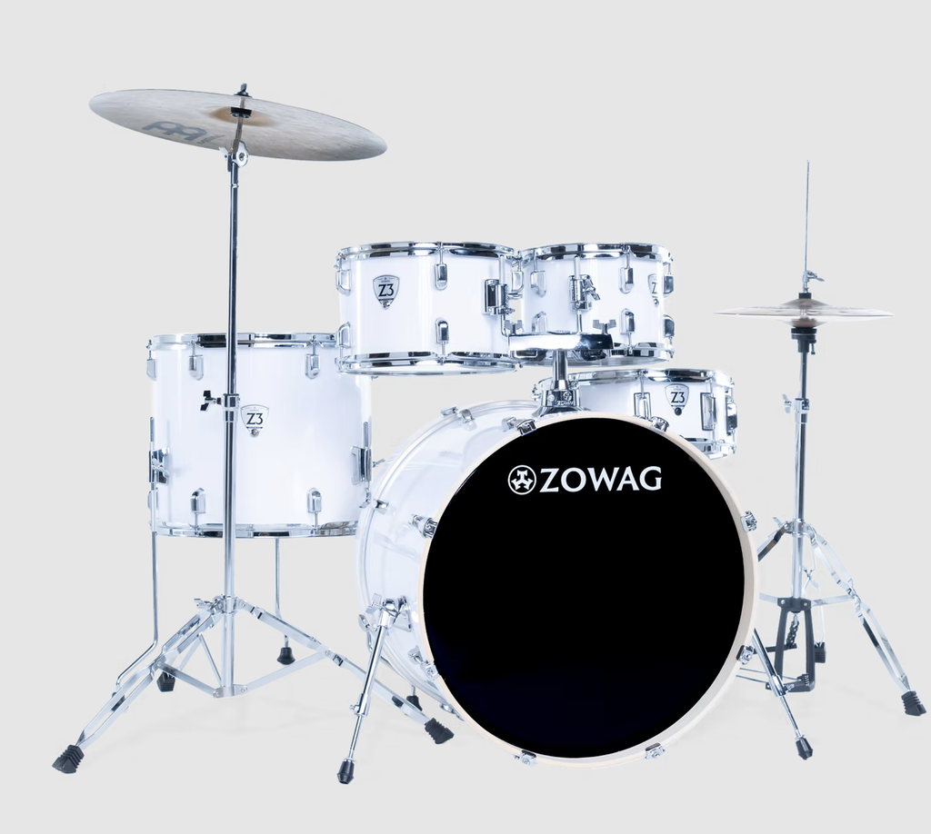 BATERIA ACUSTICA ZOWAG, 5PCS, MADERA DE ALAMO, ARO CROMADO (NO INCLUYE PLATILLOS)