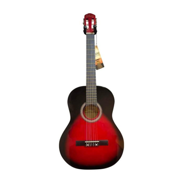 GUITARRA ELECTROCLASICA SARA, 39", INCLUYE FUNDA, COLOR ROJO/NEGRO