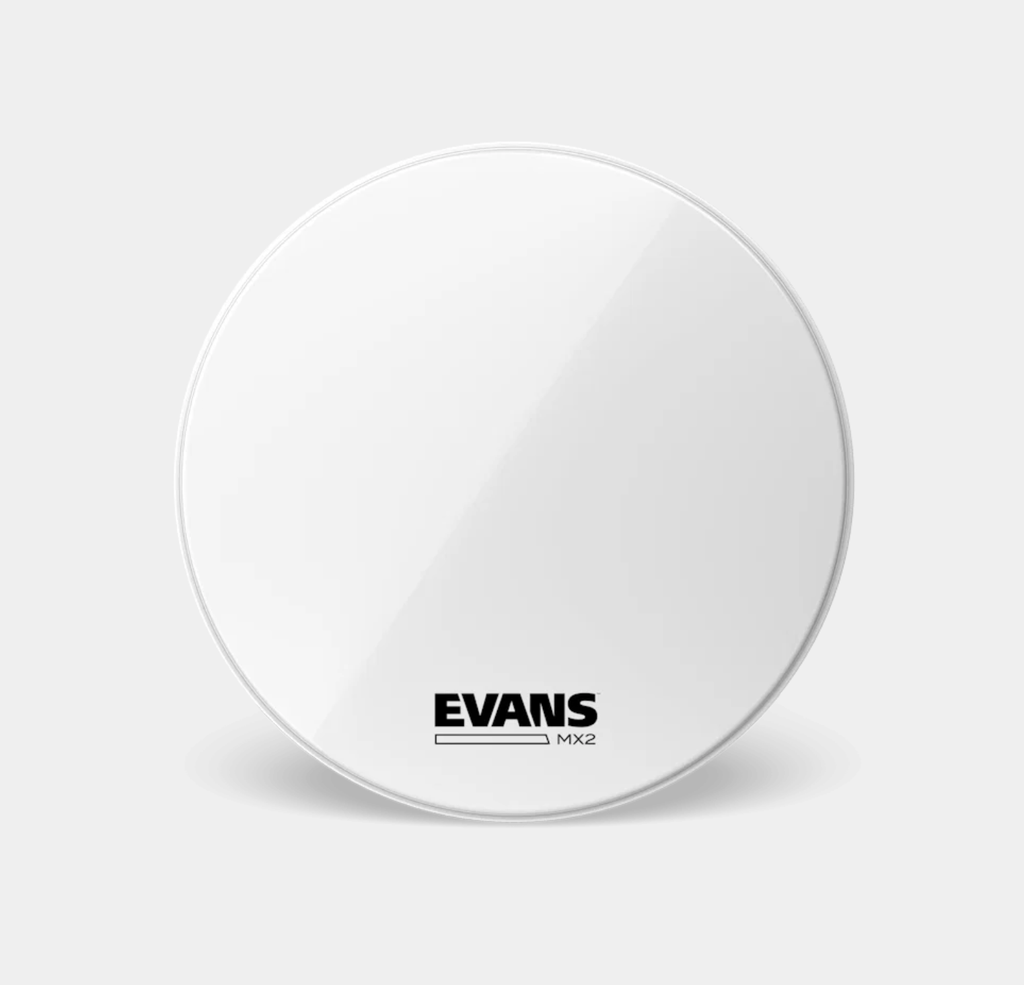 PARCHE EVANS, PARA BOMBO DE MARCHA, 2BLE CAPA, COLOR BLANCO