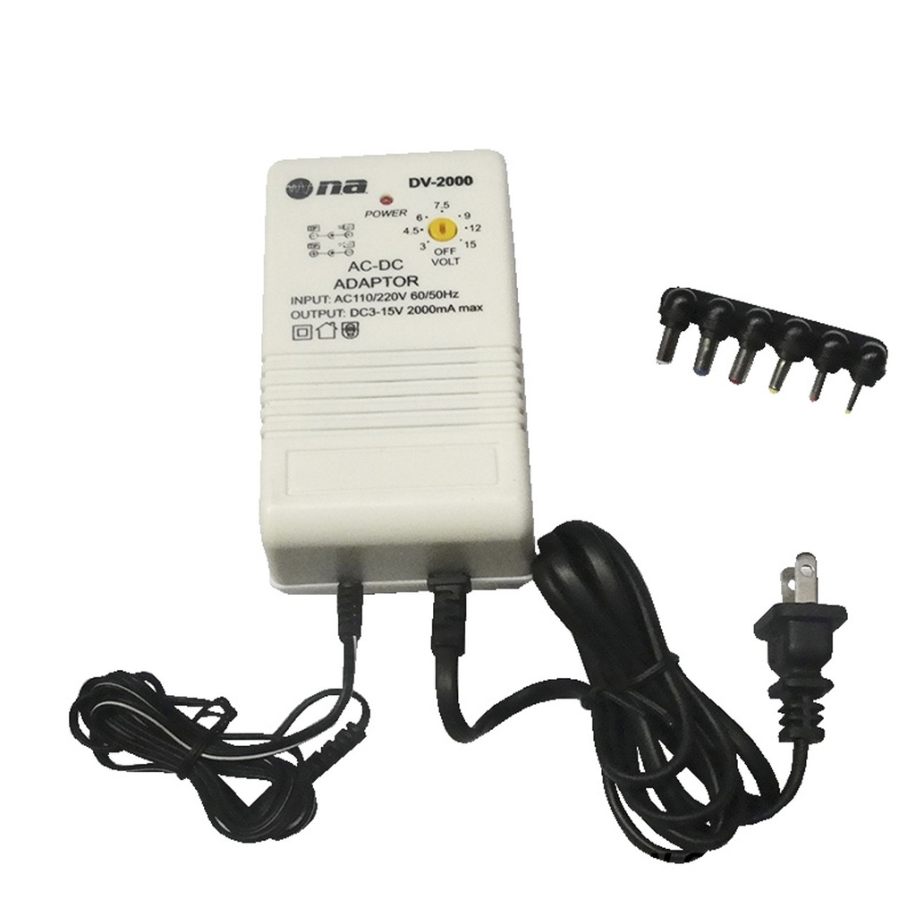ADAPTADOR DE CORRIENTE AC/DC NIPPON AMERICA, DE 3 A 15 VOLTIOS, USO UNIVERSAL, VARIOS CONECTORES