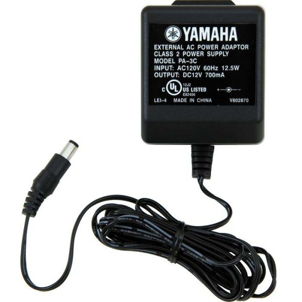 ADAPTADOR DE CORRIENTE AC/DC YAMAHA, 12 VOLTIOS, PARA TECLADO YAMAHA