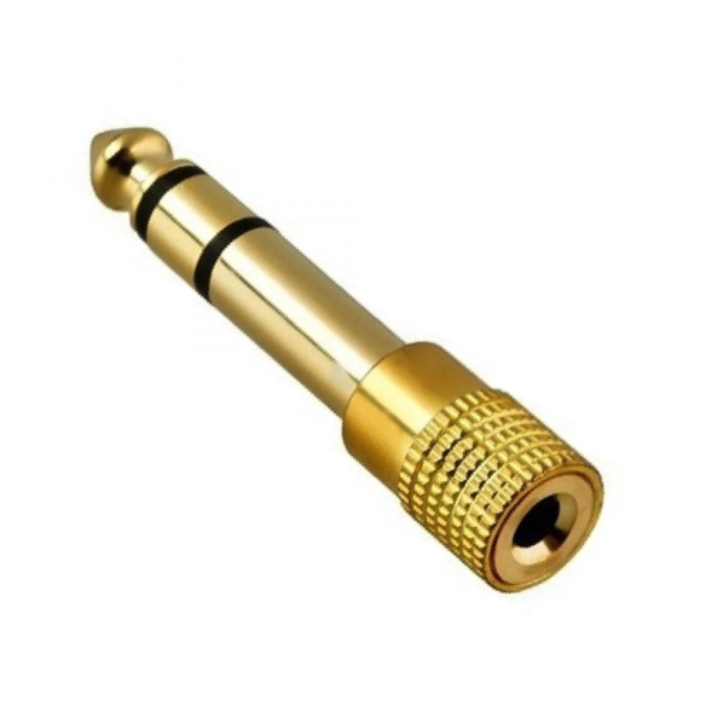 ADAPTADOR NIPPON AMERICA, 3.5MM HEMBRA A PLUG 1/4 STEREO, METALICO, DORADO, 1 PCS