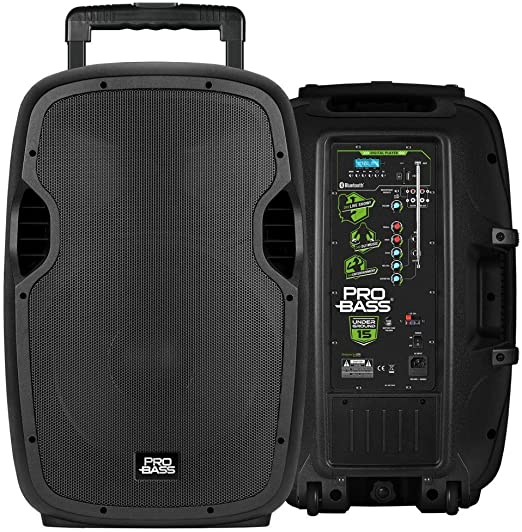 ALTAVOZ ACTIVO PRO BASS, 15, RECARGABLE, BLUETOOTH, FM, USB, SD