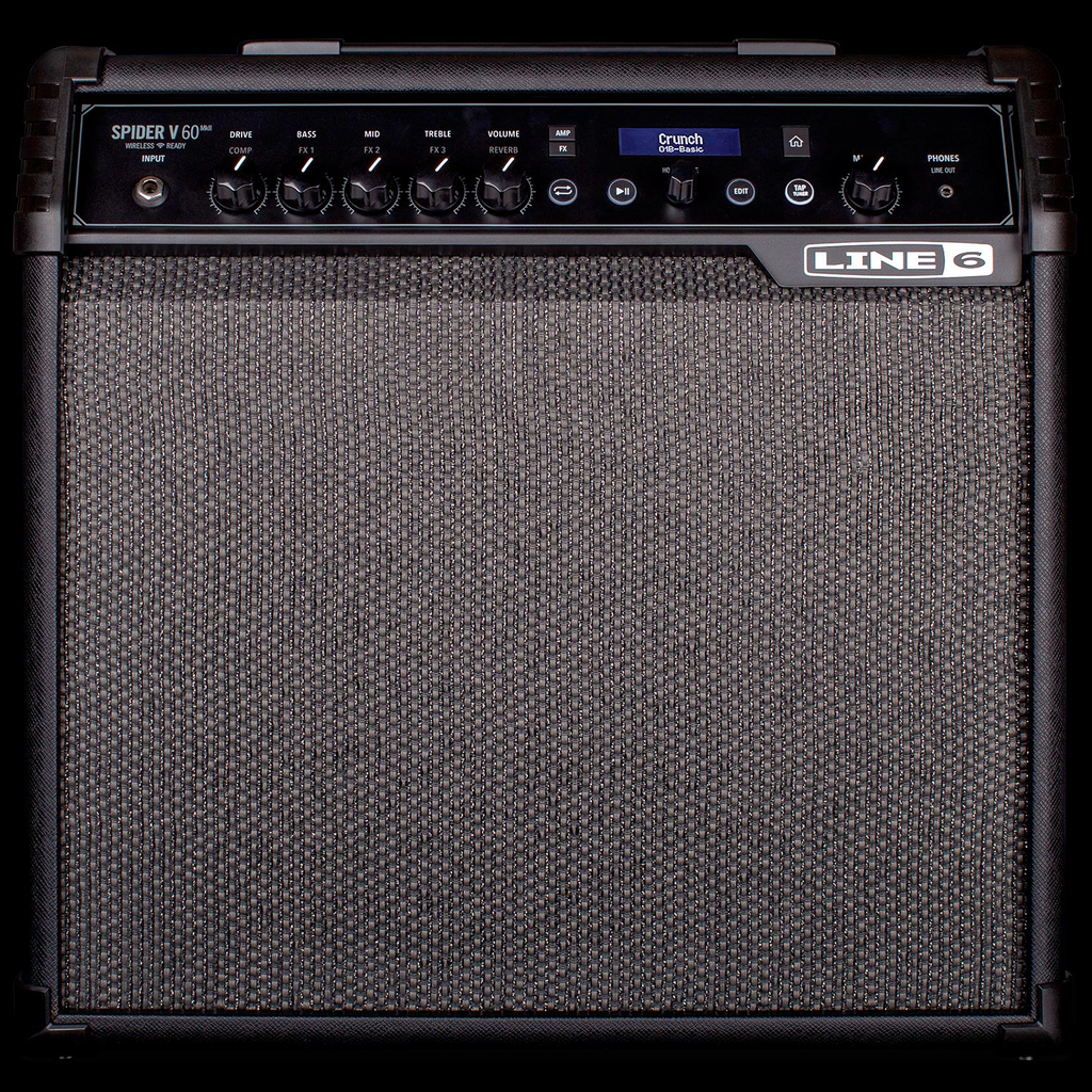AMPLIFICADOR LINE 6, PARA GUITARRA, SERIE SPIDER, 60 WATTS, ALTAVOZ DE 1X12,  200 DISEÑOS DE AMPLIFICADORES ORIGINALES, INTERFACE DE AUDIO INCORPORADO