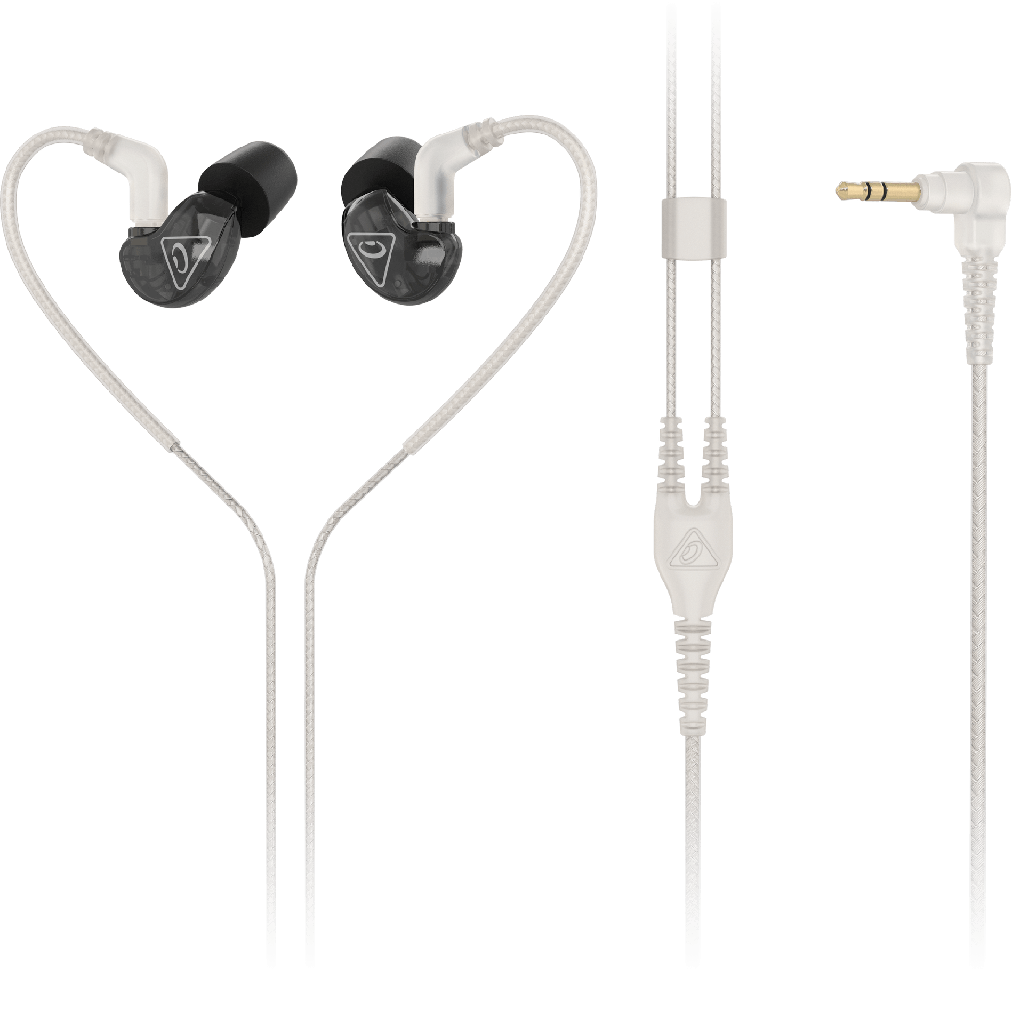 AUDIFONOS PROFESIONALES BEHRINGER, PARA MONITOREO PERSONAL, CABLE TRANSPARENTE Y PASTILLAS NEGRO