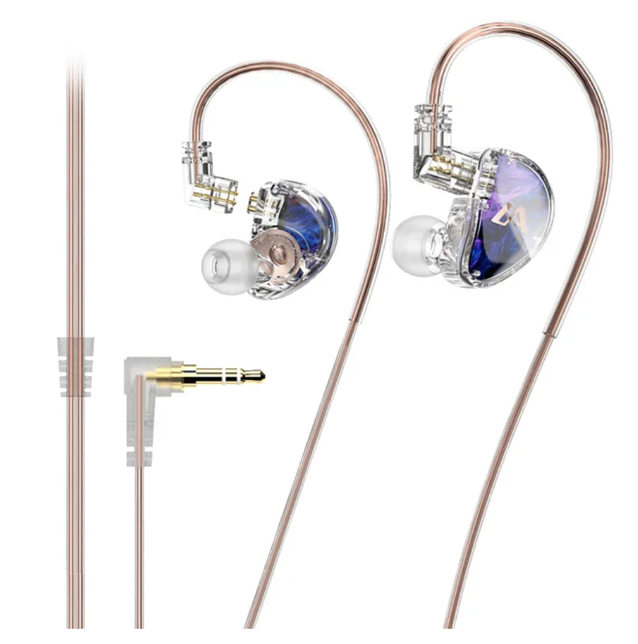 AUDIFONOS PROFESIONALES LAFITEAR, PARA MONITOREO PERSONAL, IN-EAR, COLOR AZUL