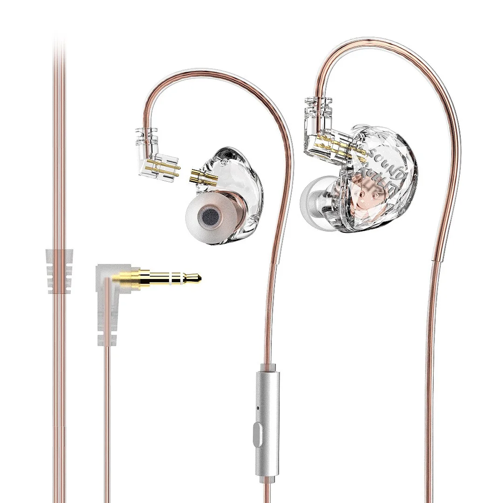 AUDIFONOS PROFESIONALES LAFITEAR, PARA MONITOREO PERSONAL, IN-EAR, COLOR TRANSPARENTE