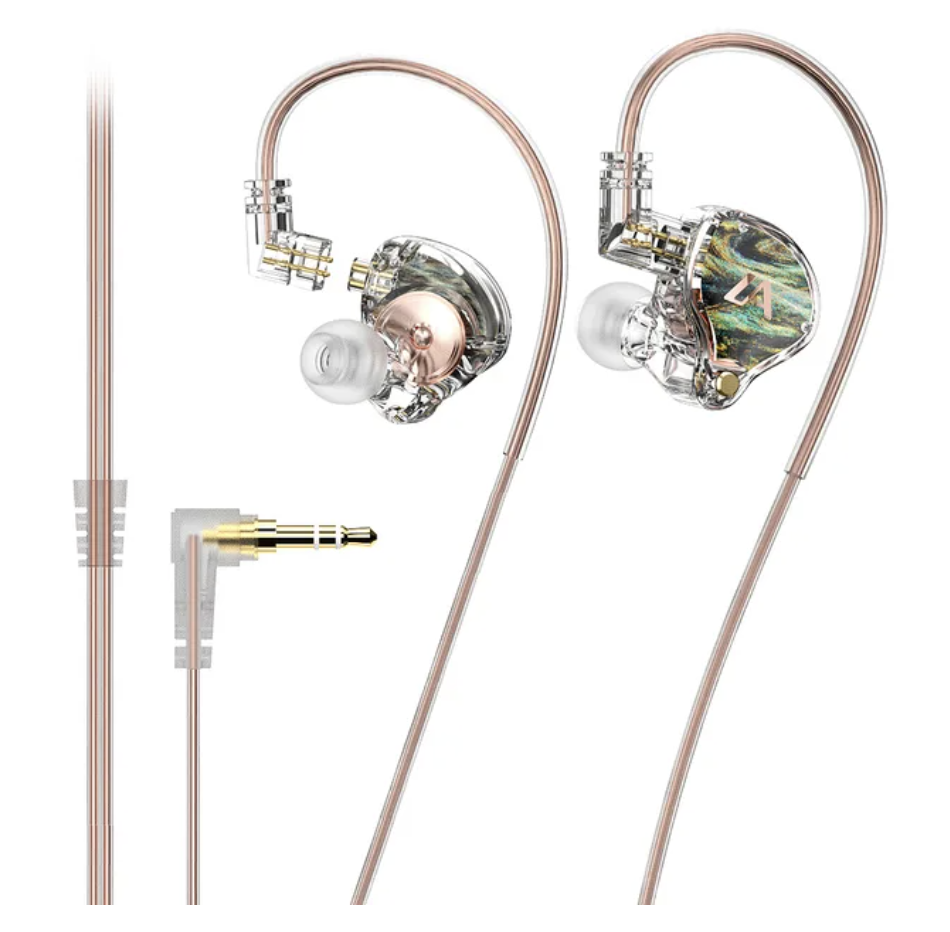AUDIFONOS PROFESIONALES LAFITEAR, PARA MONITOREO PERSONAL, IN-EAR, COLOR VERDE CLEAR