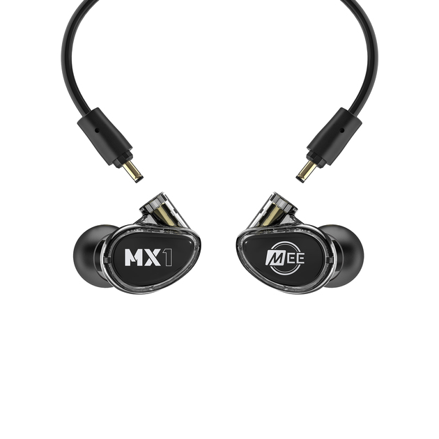 AUDIFONOS PROFESIONALES MEE AUDIO, SERIE MX1, PARA MONITOREO PERSONAL, COLOR NEGRO