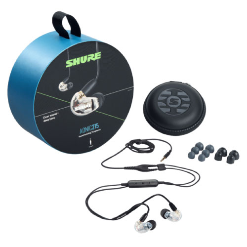 AUDIFONOS PROFESIONALES SHURE, SERIE AONIC 215, PARA MONITOREO PERSONAL, NEGRO