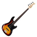 BAJO ELECTRICO CORT, 4 CUERDAS, ACTIVO, MADERA ALAMO, ARCE DURO Y JATOBA, COLOR 3 TONE SUNBURST, CON FUNDA