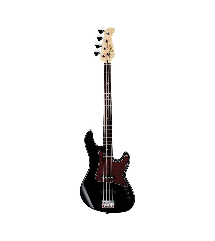 BAJO ELECTRICO CORT, 4 CUERDAS, ACTIVO, MADERA ALAMO, ARCE DURO Y JATOBA, COLOR NEGRO, CON FUNDA