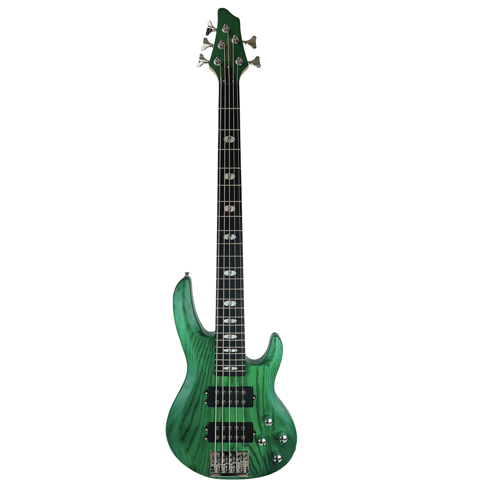 BAJO ELECTRICO HENDRIX, ACTIVO, 6 CUERDAS, VERDE MATE, CON FUNDA