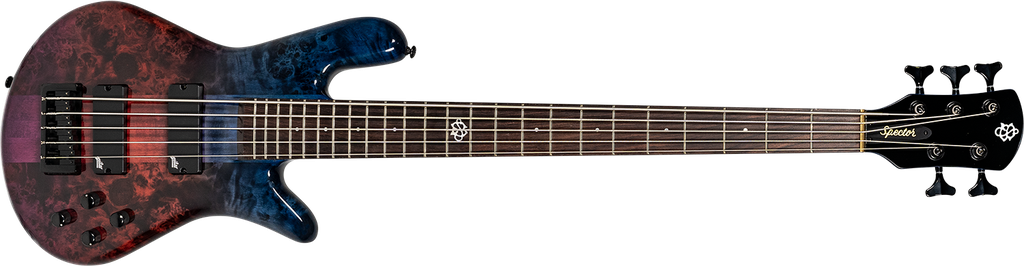 BAJO ELECTRICO SPECTOR, SERIE NS ETHOS, 5 CUERDAS, ACTIVO, MADERA ALAMO, ARCE, PALO DE ROSA,, COLOR BRILLO INTERESTELAR
