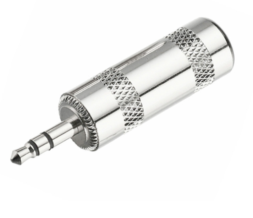 [CV-2025Lx2P] 2 PACK CONECTOR KIRLIN, TRS 1/8 MACHO, RECTO, PLATEADO, JUMBO