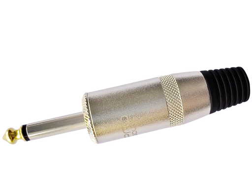 [T-PL1617BKG] 2 PACK CONECTOR PROSOUND, PLUG TS MACHO 6.3mm o 1/4, RECTO, PARA BOCINA,  PLATEADO