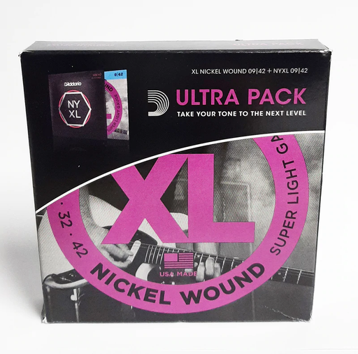[EXL120/NYXL0942] 2 PACK DE CUERDAS D'ADDARIO, PARA GUITARRA ELECTRICA, METAL, CALIBRE 09-42 XL NICKEL WOUND +  09-42 NYXL