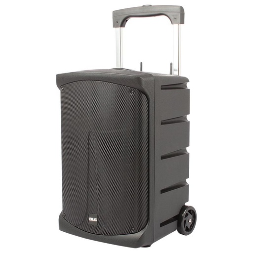 [BLG-BR-10] ALTAVOZ ACTIVO PORTATIL BLG, 1X10", 125 dB (pico), RECARGABLE, 5 HRS DE REPRODUCCIÓN, CON RODOS, BT/FX/EQ/ INCLUYE (MIC INALAMBRICO)