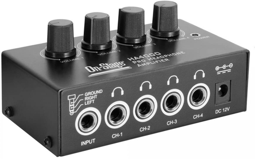 [HA4000] AMPLIFICADOR DE AUDIFONOS ON STAGE, 4 SALIDAS, NEGRO