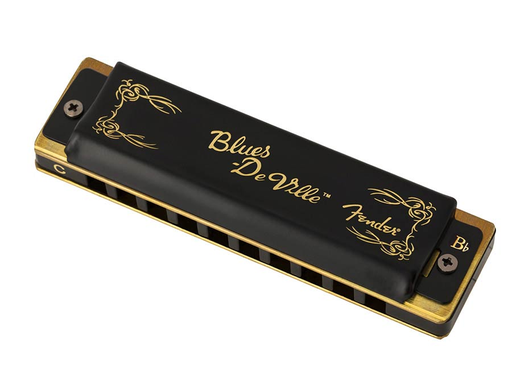 [0990702007] ARMONICA FENDER, SERIE BLUES DEVILLE, METAL, AFINACION SI ( B), COLOR NEGRO DORADO