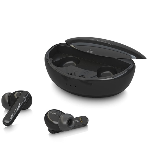 [T-BUDS] AUDIFONOS BEHRINGER, EAR BUDS INALAMBRICOS BLUETOOTH, CANCELAICIÓN ACTIVA, NEGROS
