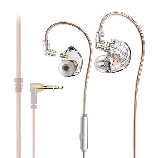 [LE2] AUDIFONOS PROFESIONALES LAFITEAR, PARA MONITOREO PERSONAL, IN-EAR, COLOR TRANSPARENTE