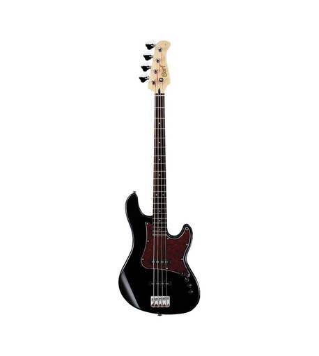 [GB34JJ BK] BAJO ELECTRICO CORT, 4 CUERDAS, ACTIVO, MADERA ALAMO, ARCE DURO Y JATOBA, COLOR NEGRO, CON FUNDA