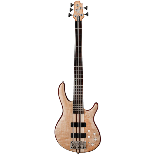 [A5 PLUS FMMH OPN] BAJO ELECTRICO CORT, 5 CUERDAS, ACTIVO, CAOBA Y ARCE, PASTILLAS Y EQ BARTOLINI, PORO ABIERTO, NATURAL, CON FUNDA