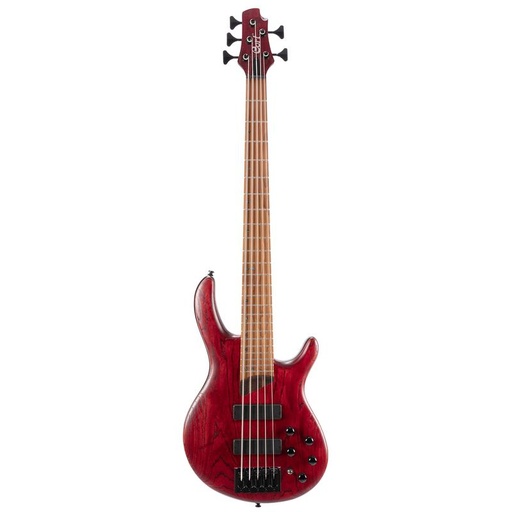 [B5 ELEMENT OPBR] BAJO ELECTRICO CORT, 5 CUERDAS, SELECTOR DE ACTIVO Y PASIVO, PASTILLAS BARTOLINI, COLOR ROJO PORO ABIERTO, INCLUYE FUNDA