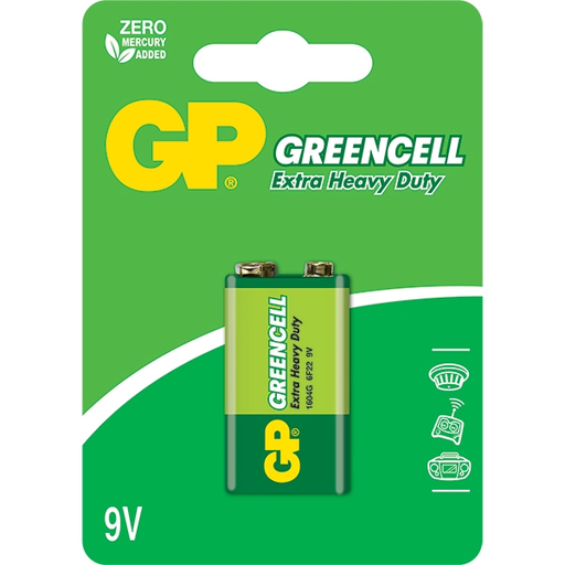 [GP1604GLF-2U1] BATERIA 9V GP, GREENCELL CARBON 1PC