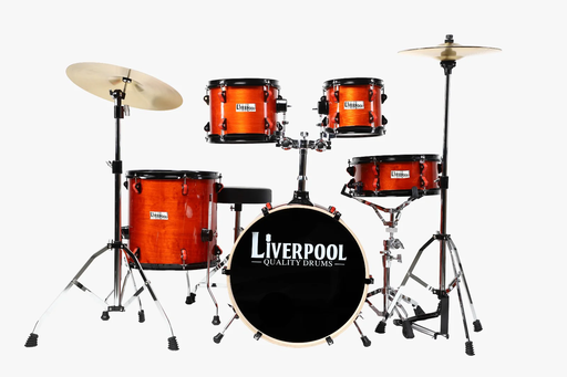 [SPIRIT SERIE] BATERIA ACUSTICA LIVERPOOL, 5PCS, AZUL PERLADO MATE, ARO CROMADO (Para niños y adolescentes)