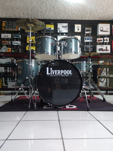 [JBP1601CBL] BATERIA ACUSTICA LIVERPOOL, 5PCS, AZUL PERLADO, ARO NEGRO