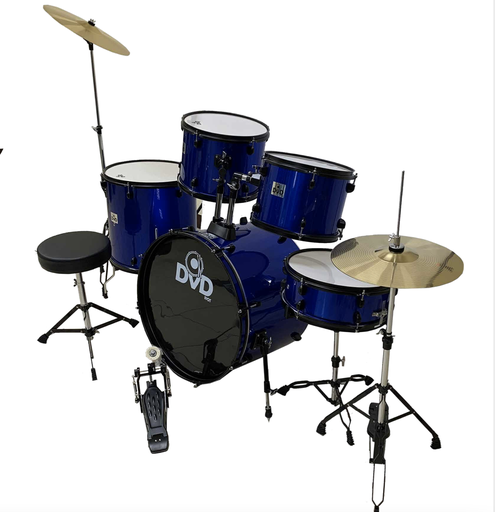 [BD-JBP0803-MB] BATERIA ACUSTICA RIOT DVD, 5PCS, AZUL BRILLANTE, ARO NEGRO