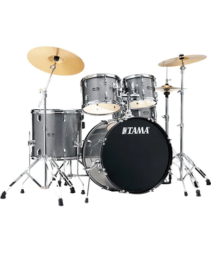 [ST52H5C CSS] BATERIA ACUSTICA TAMA, 5PCS, COSMIC SILVER SPARKLE, ARO CROMADO, INCLUYE PLATILLOS Y BANCO