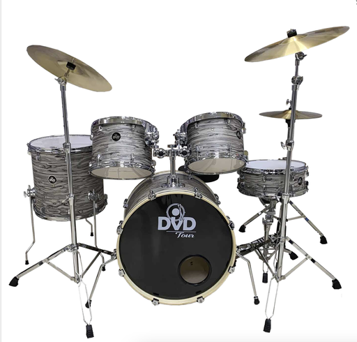 [BD-JBP1212A-MW-006] BATERIA ACUSTICA TOUR DVD, 5PCS, ZEBRA MATE, ARO CROMADO