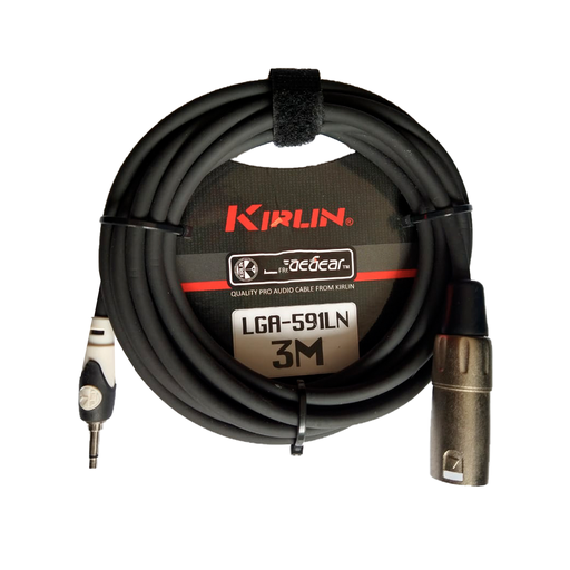 [LGA-591LN-3M/BK-24AWG] CABLE CONEXION UNICA KIRLIN, TRS 1/8 - 1x XLR MACHO, CAPA LISO NEGRO, 3 METROS