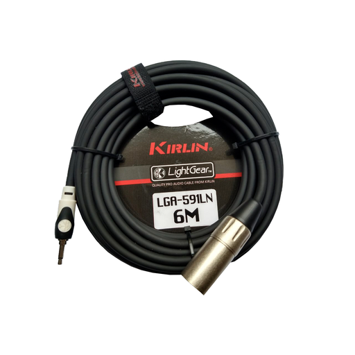 [LGA-591LN-6M/BK-24AWG] CABLE CONEXION UNICA KIRLIN, TS 1/8 - XLR MACHO, CAPA LISO NEGRO,  6 METROS