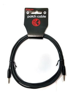 [AE-668L-2M/BK] CABLE KIRLIN, TRS 1/8 A TRS 1/8, CAPA LISO NEGRO, 2 METROS