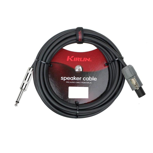 [SBCV-145K-10M/BK-14AWG] CABLE PARA BOCINA KIRLIN, SPEAKON - TS 1/4, CAPA LISO NEGRO, 10 METROS