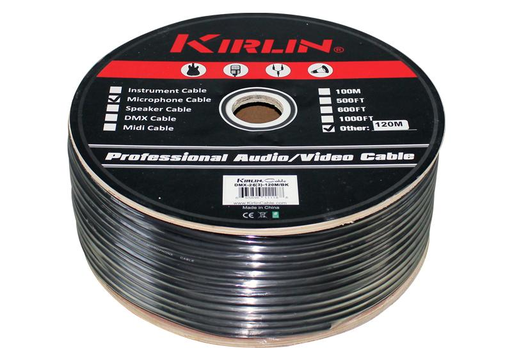 [DMX-26(3)-100M/BK X METRO] CABLE PARA DMX KIRLIN, CALIBRE 26, 3 LINEAS, COBERTOR DE PVC, POR METRO, NEGRO