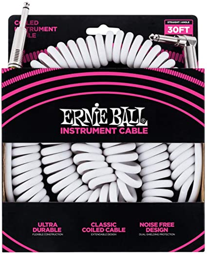 [P06045] CABLE PARA INSTRUMENTO ERNIE BALL, ULTRAFLEX, 30PIES (9.14METROS), COLOR BLANCO