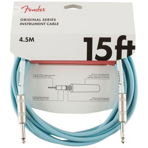 [0990515003] CABLE PARA INSTRUMENTO FENDER, DAPHNE BUE, 15 PIES (4.5METROS)