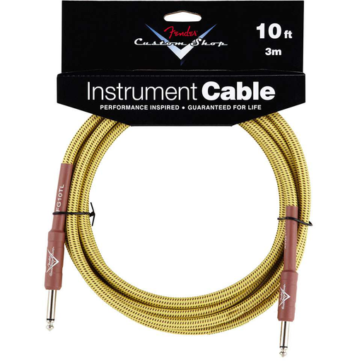 [FG10T] CABLE PARA INSTRUMENTO FENDER, SERIE CUSTOM SHOP, COLOR DORADO CON RAYAS CAFE, 10 PIES (3METROS) 0990820028
