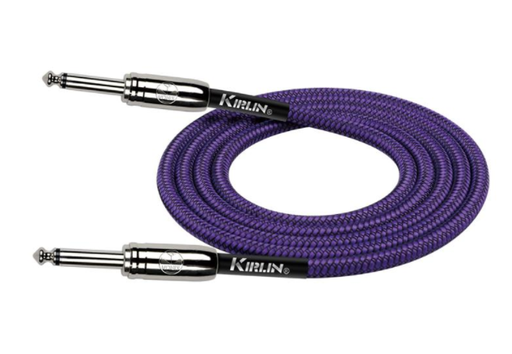 [IWCC-201PN-6M/PUA-20AWG] CABLE PARA INSTRUMENTO KIRLIN, TS 1/4 - TS 1/4, CAPA DE TELA PURPURA RAYADO, 6 METROS