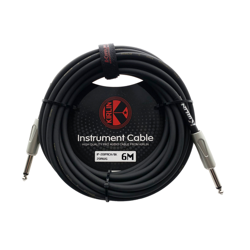 [IP-201PRCX-6M/BK 20 AWG] CABLE PARA INSTRUMENTO KIRLIN, TS 1/4 - TS 1/4, CAPA LISO DE PVC, NEGRO, 6 METROS, CALIBRE 20