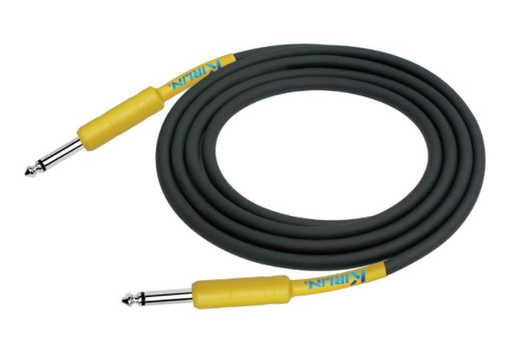 [IPCH-241-6M/HYE-24AWG] CABLE PARA INSTRUMENTO KIRLIN, TS 1/4 - TS 1/4, CAPA LISO NEGRO, GOMA DE PUNTAS AMARILO, 6 METROS