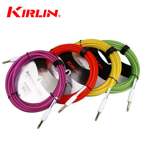 [IM-201WCG-6M/RDF-20AWG] CABLE PARA INSTRUMENTO KIRLIN, TS 1/4 - TS 1/4, CAPA LISO ROJO FOSFORECENTE, 6 METROS