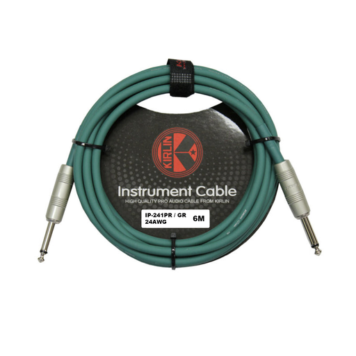 [IP-241PR-6M/GR-24AWG] CABLE PARA INSTRUMENTO KIRLIN, TS 1/4 - TS 1/4, CAPA LISO VERDE, 6 METROS